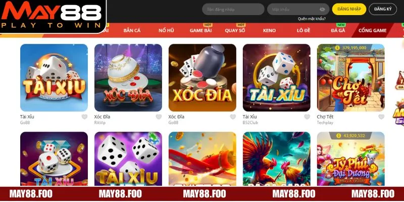 Các sản phẩm MAY88 đang mở cược 