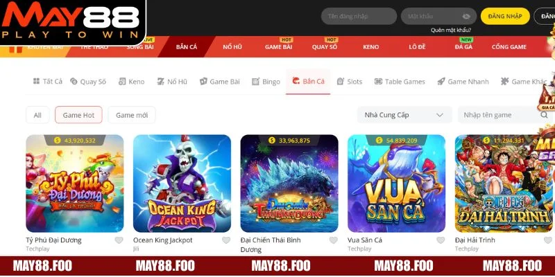 Trải nghiệm bắn cá MAY88 kịch tính, cơ hội thưởng giá trị